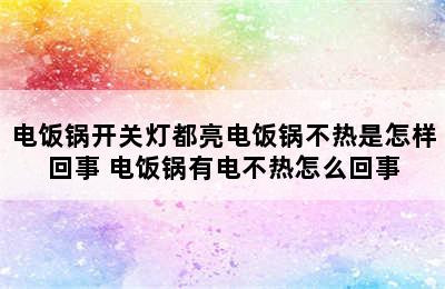 电饭锅开关灯都亮电饭锅不热是怎样回事 电饭锅有电不热怎么回事